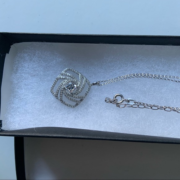 CZ and sterling silver 925 fine jewelry necklace - Picture 1 of 5